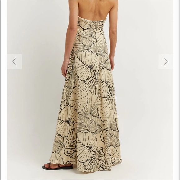 Dish Malta Palm Linen Halter Maxi Dress - Picture 2 of 12
